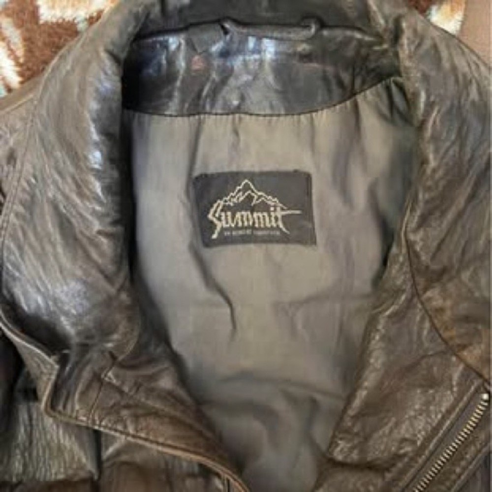 Avirex Dark Leather Bomber Jacket